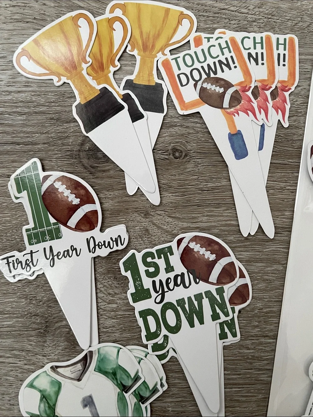 Football theme cupcake toppers 34 count